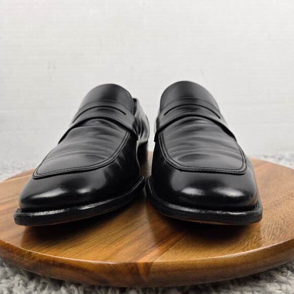 VTG Salvatore Ferragamo Mens 8.5EE Black Leather Casual Office Penny Loafer